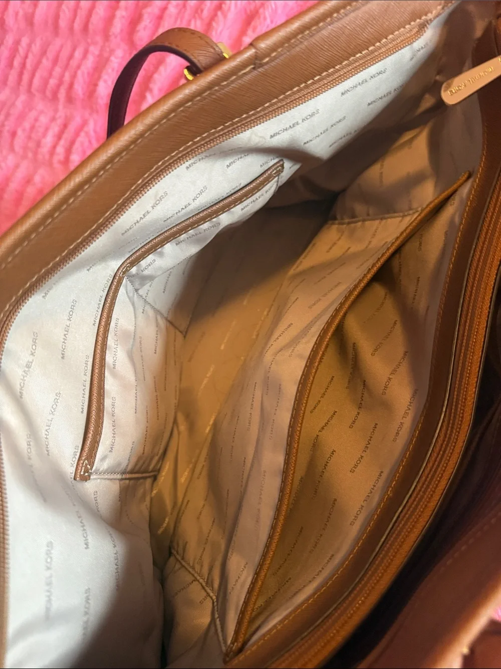 Michael Kors Brown Leather Tote Bag